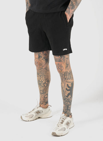 Curved Waffle Shorts - Black