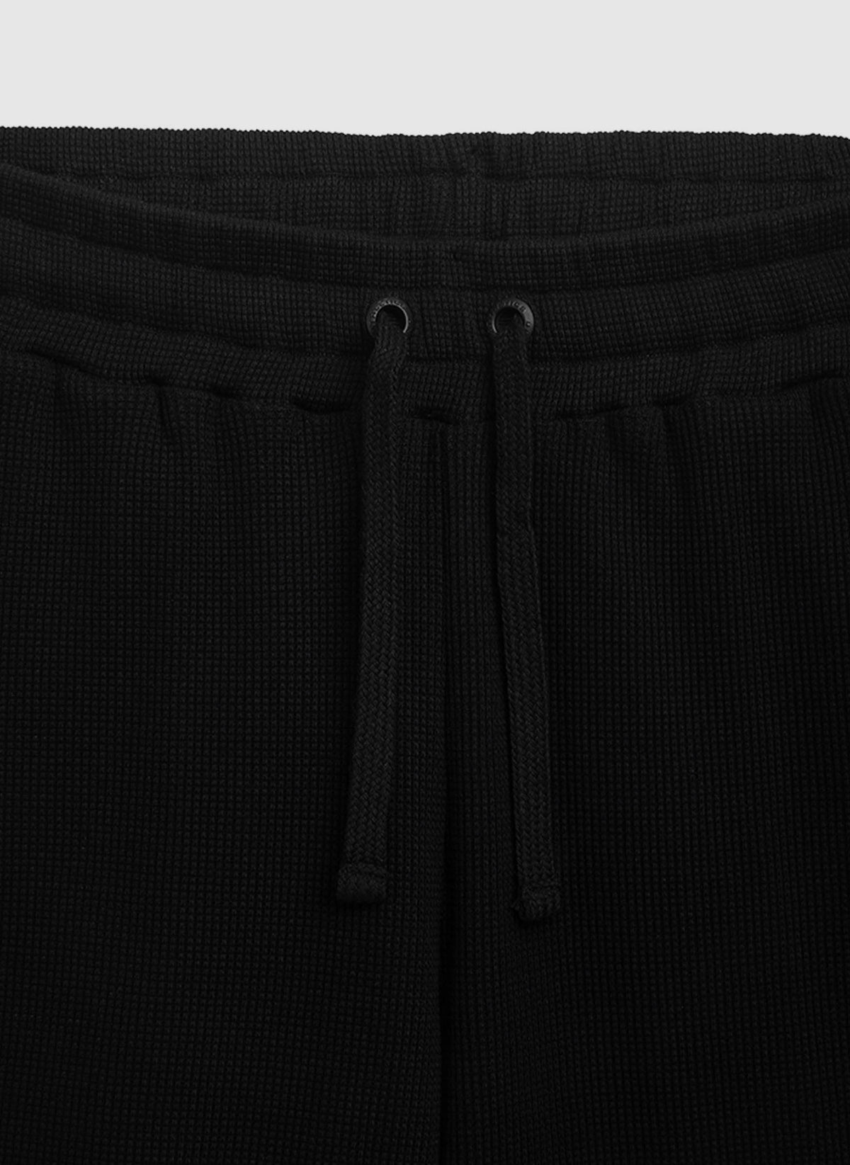 Curved Waffle Shorts - Black