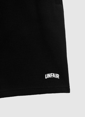 Curved Waffle Shorts - Black