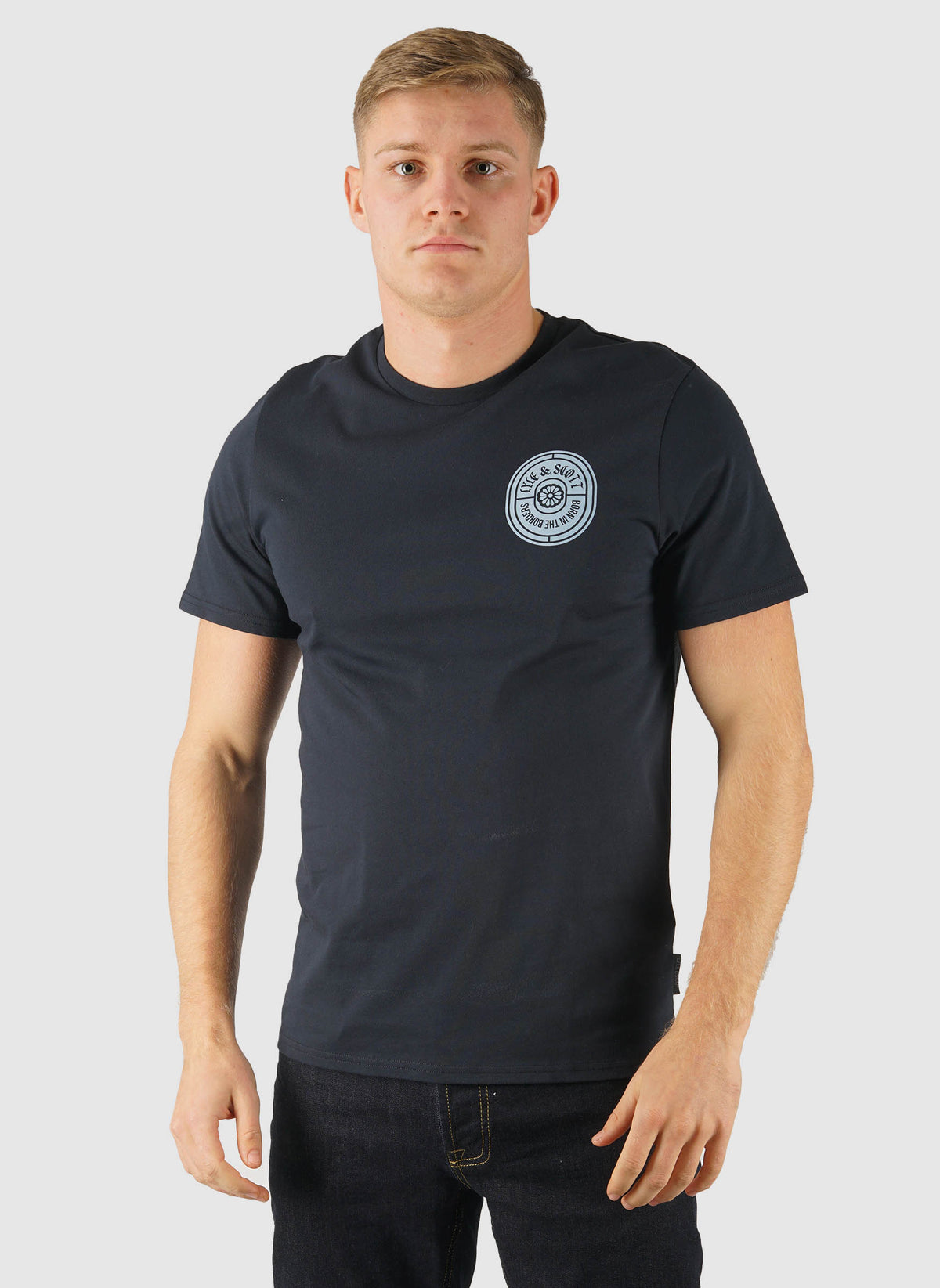 Borders Label Graphic T-Shirt - Dark Navy