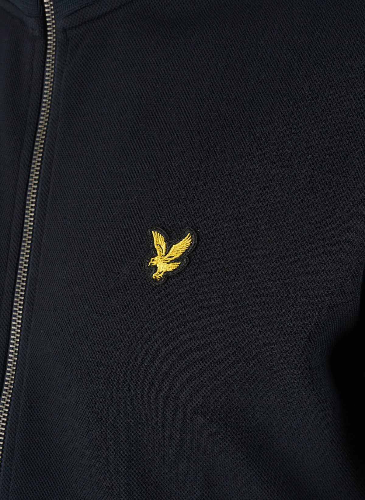 Pique Zip Through Sweatshirt - Dark Navy