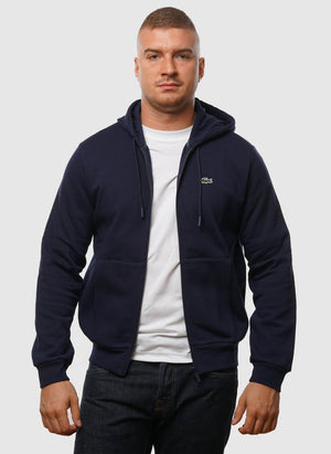 Classic Hooded Sweatshirt Jacket - Navy