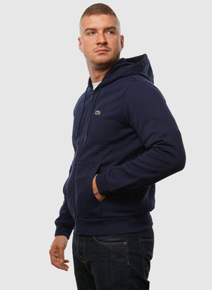 Classic Hooded Sweatshirt Jacket - Navy