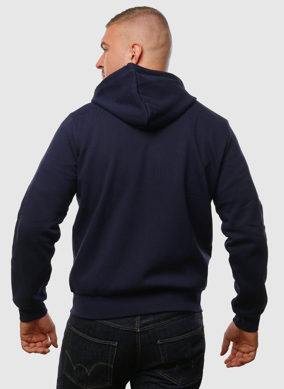Classic Hooded Sweatshirt Jacket - Navy