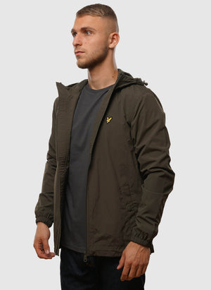 Zip Through Hooded Jacket - Olive