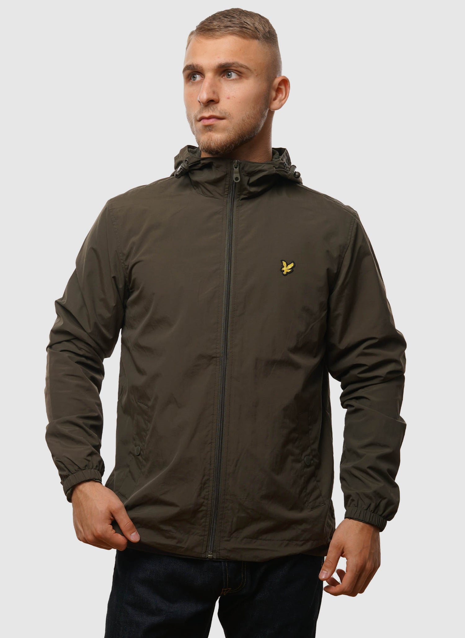 Zip Through Hooded Jacket - Olive