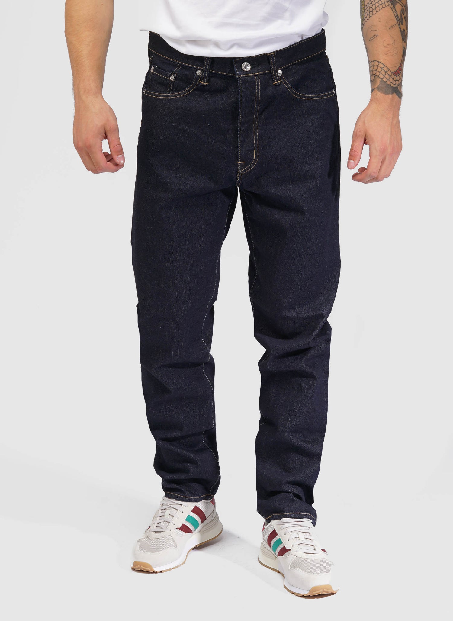 Loose Tapered Stretch Denim - Rinsed Wash