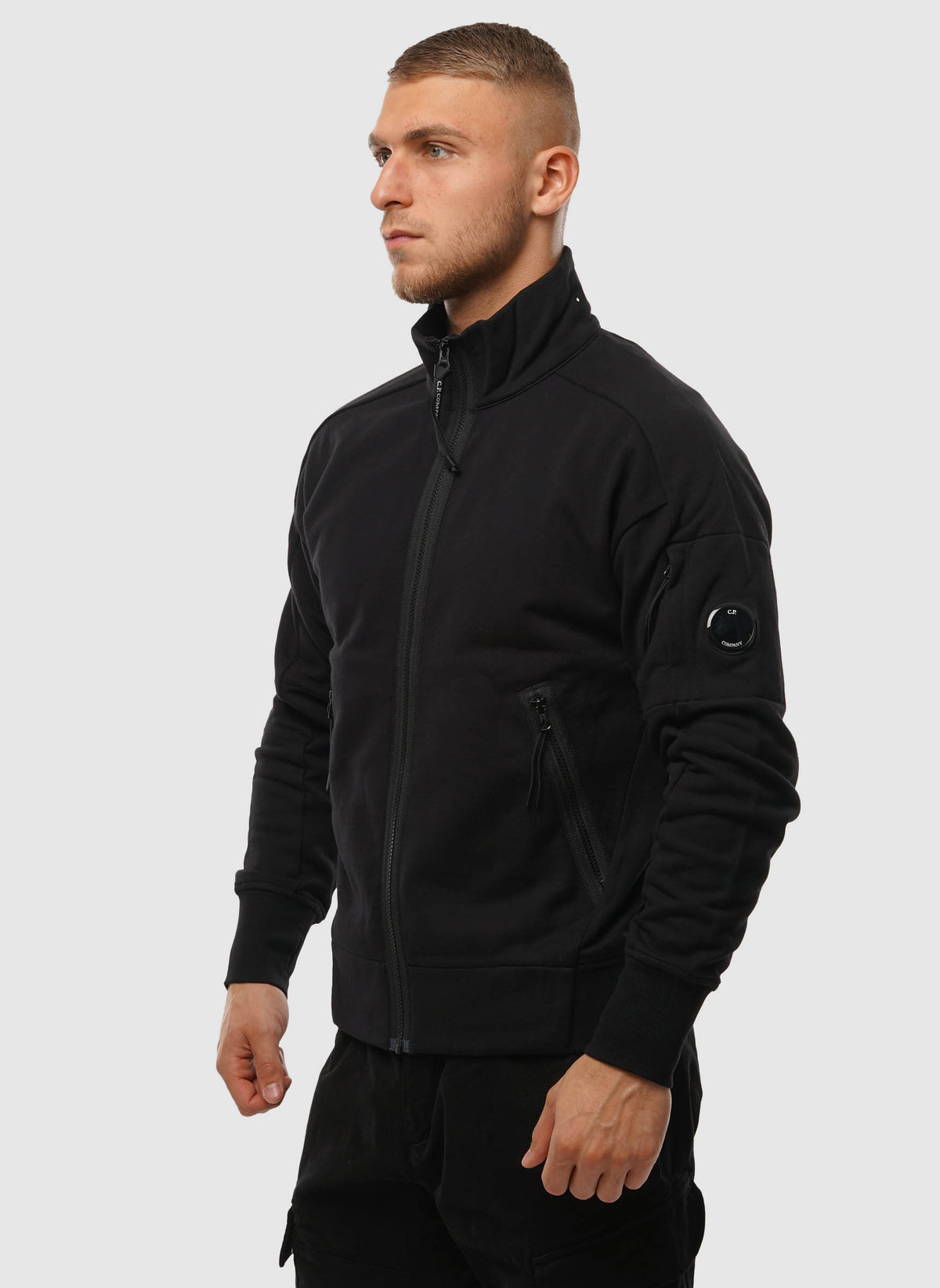 Lens Sweatshirt Jacket - Black