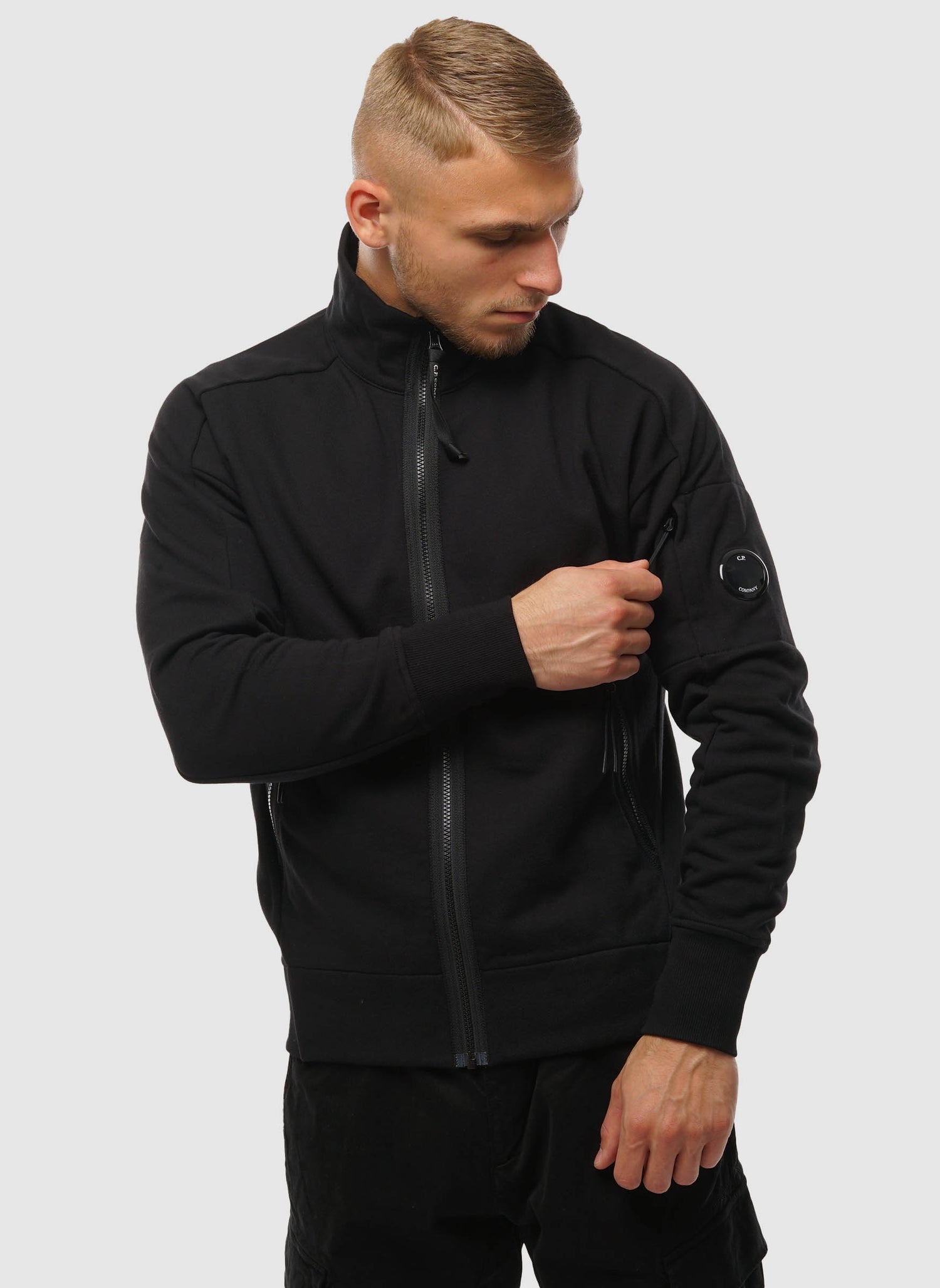 Lens Sweatshirt Jacket - Black