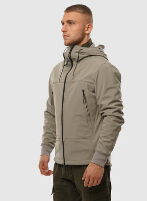 C.P. Shell-R Hooded Goggle Jacket - Silver Sage