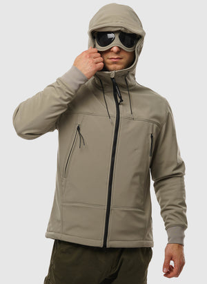 C.P. Shell-R Hooded Goggle Jacket - Silver Sage