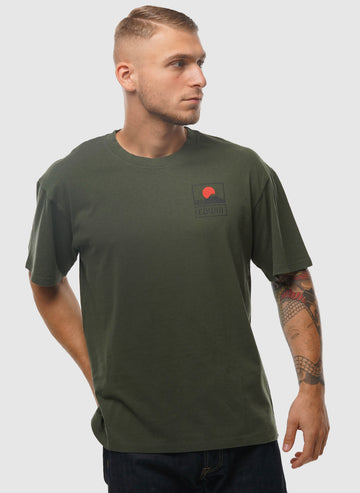 Sunset On Mt Fuji T-Shirt - Kombu Green