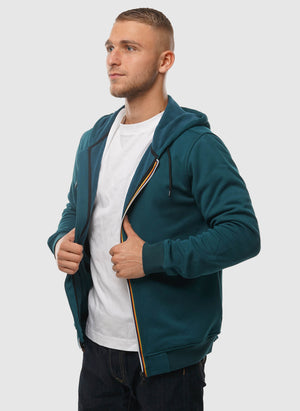 Le Vrai Arnel Sweatshirt Jacket - Green Petrol