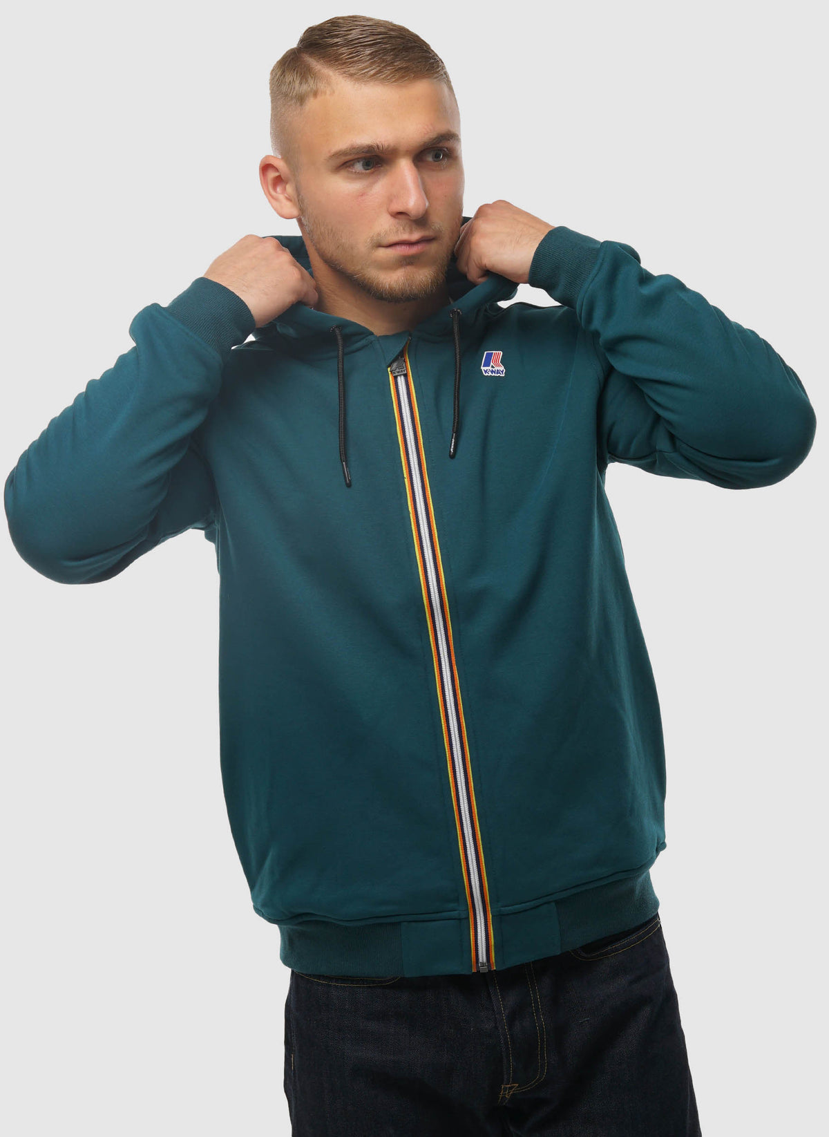 Le Vrai Arnel Sweatshirt Jacket - Green Petrol