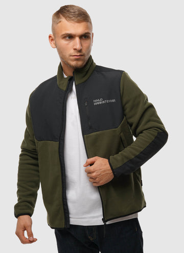 Blocked Zip Fleece Jacket - Forest Night