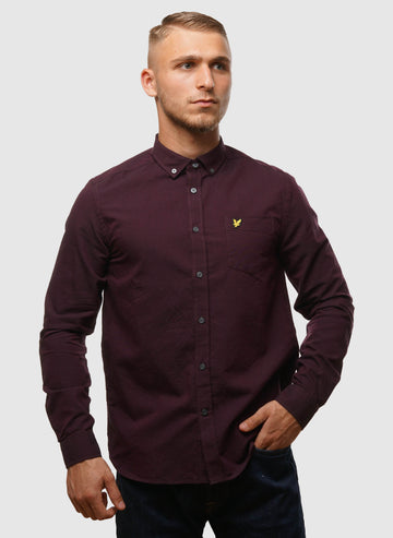 Light Weight Oxford Hemd - Glenshee Plum/Jet Black