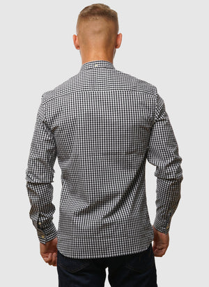 Slim Fit Gingham Hemd - Jet Black/White