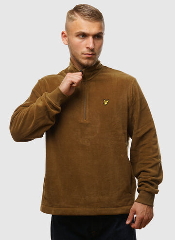 Fleece 1/4 Zip Sweatshirt - Camel Bronze