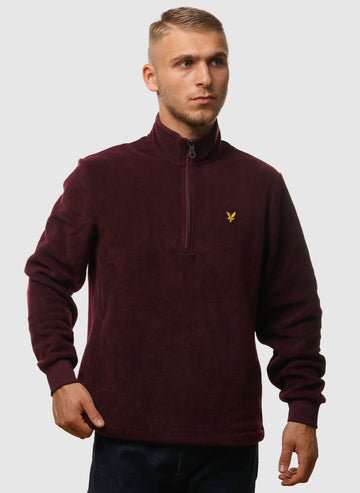 Fleece 1/4 Zip Sweatshirt - Burgundy