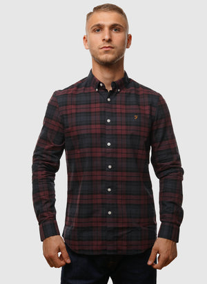 Brewer Check Slim Fit Hemd - Farah Red