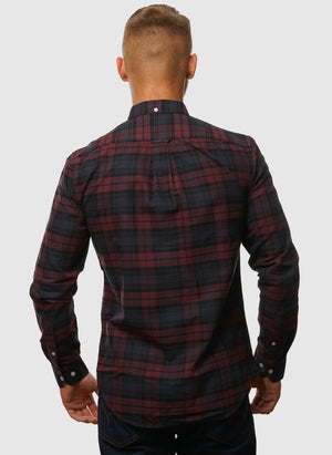 Brewer Check Slim Fit Hemd - Farah Red