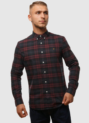 Brewer Check Slim Fit Hemd - Farah Red