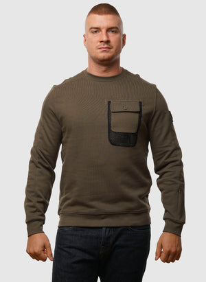 Adiel Mesh Pocket Sweatshirt - Dark Green
