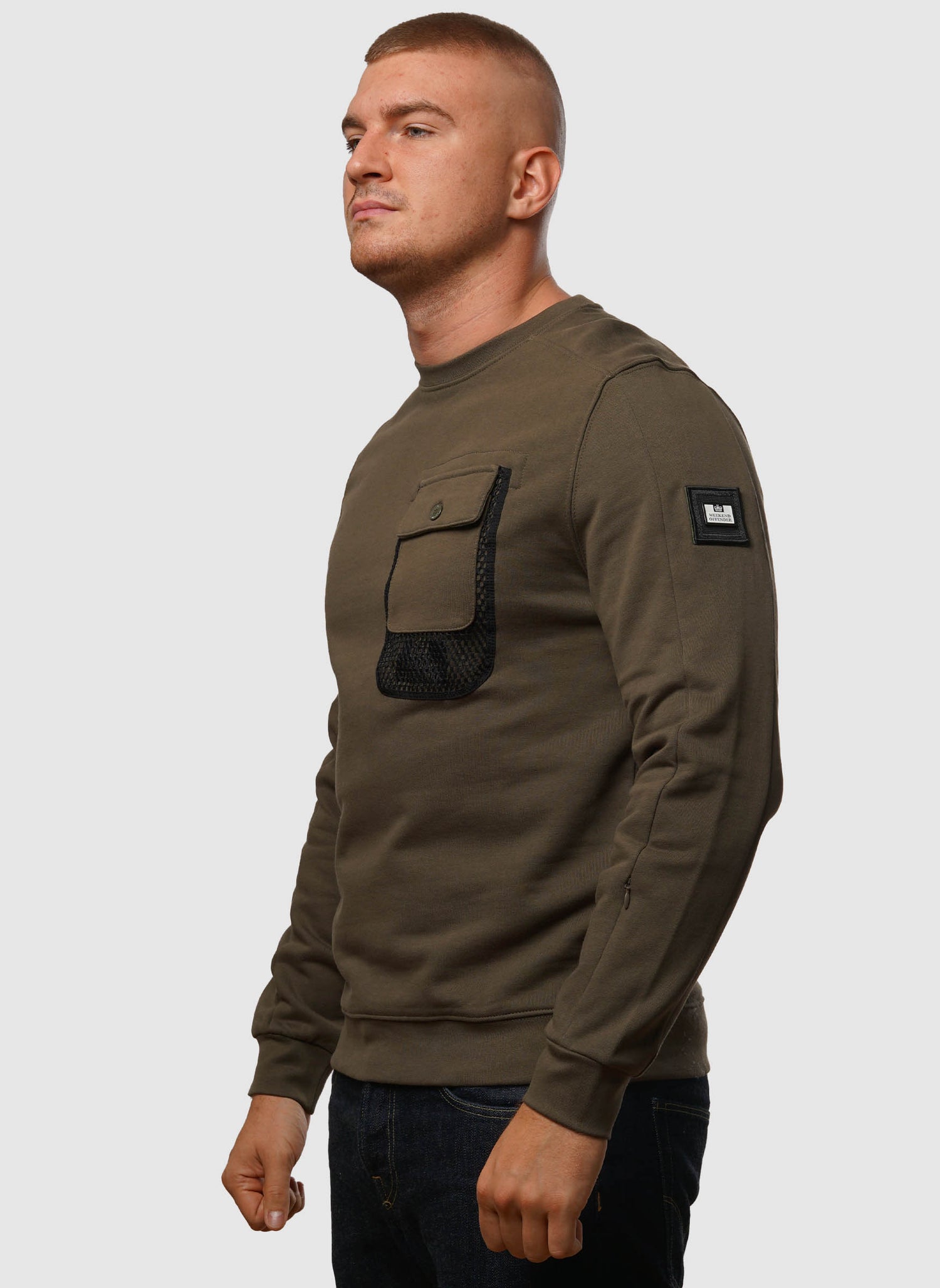 Adiel Mesh Pocket Sweatshirt - Dark Green