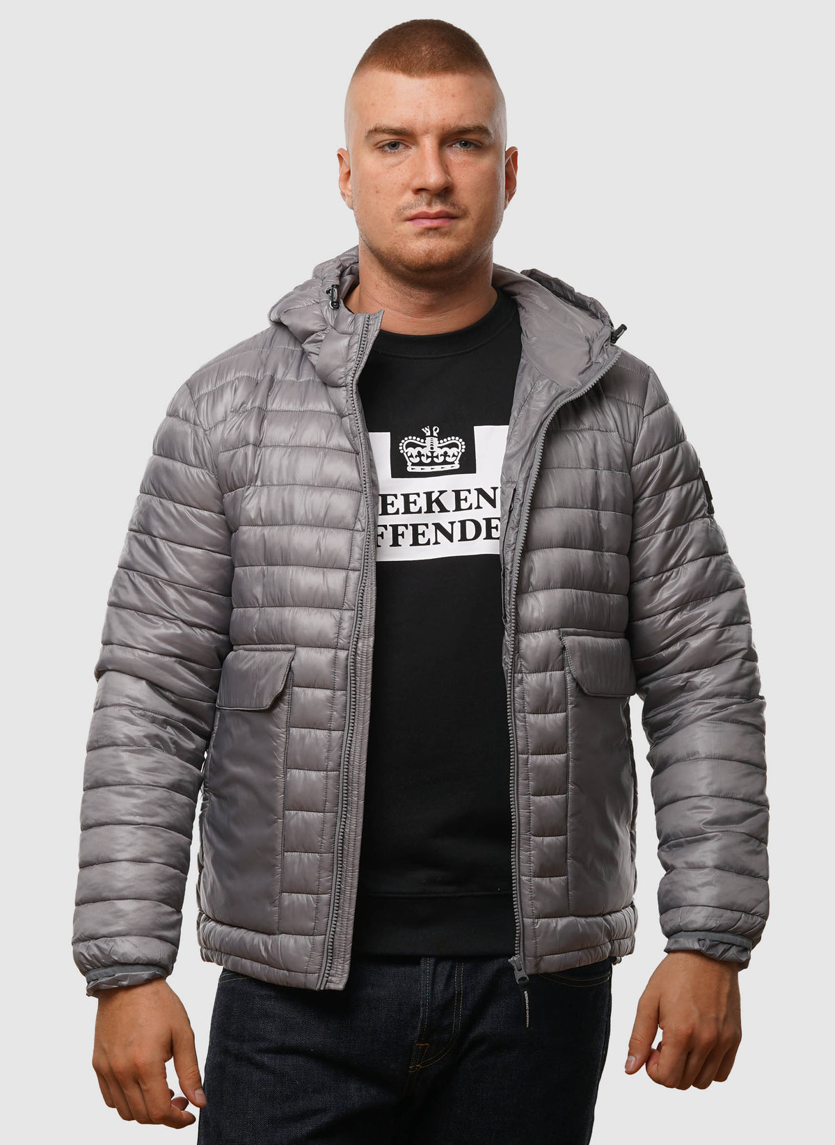 Browne Packable Padded Jacket - Light Grey