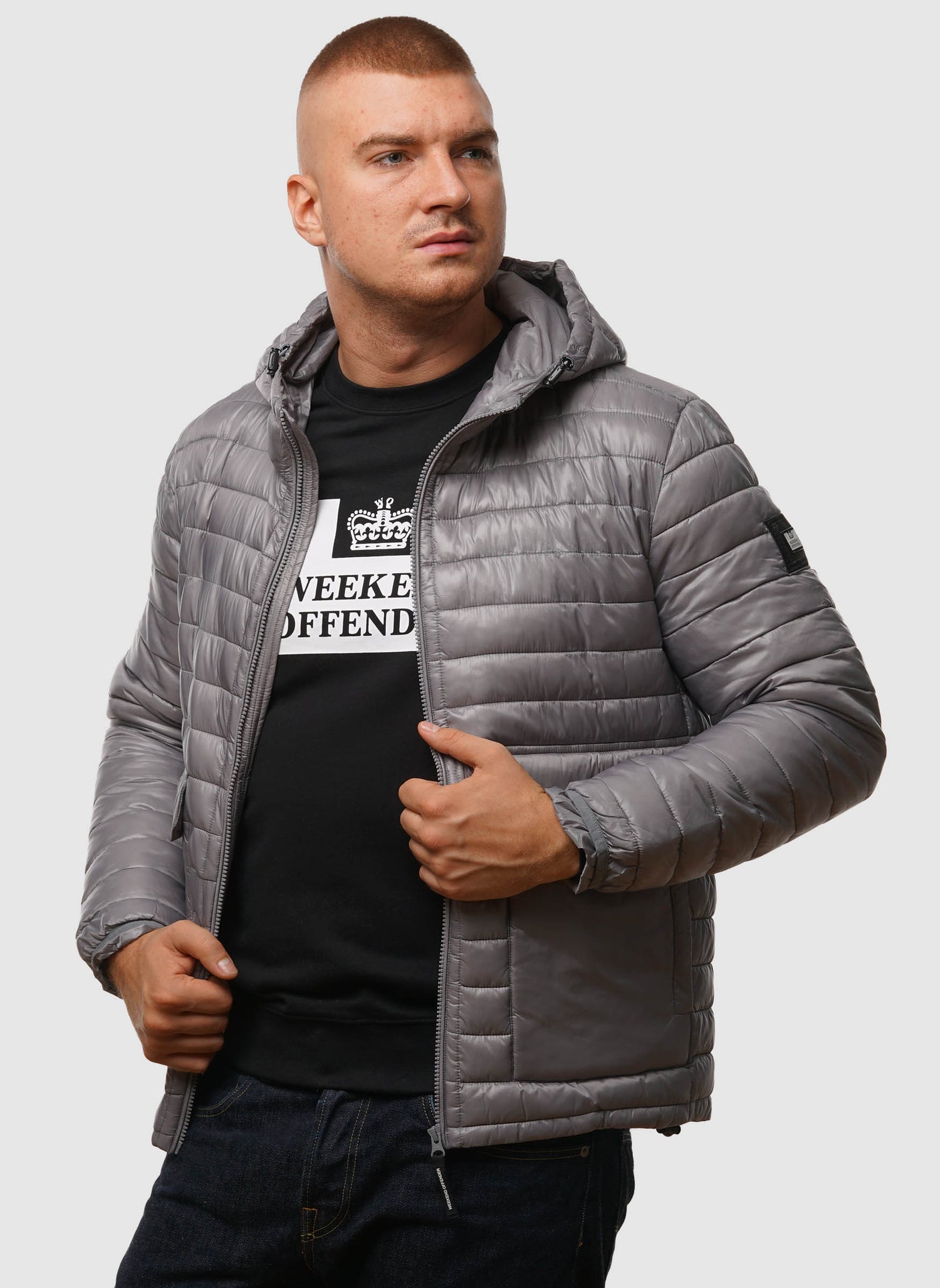 Browne Packable Padded Jacket - Light Grey