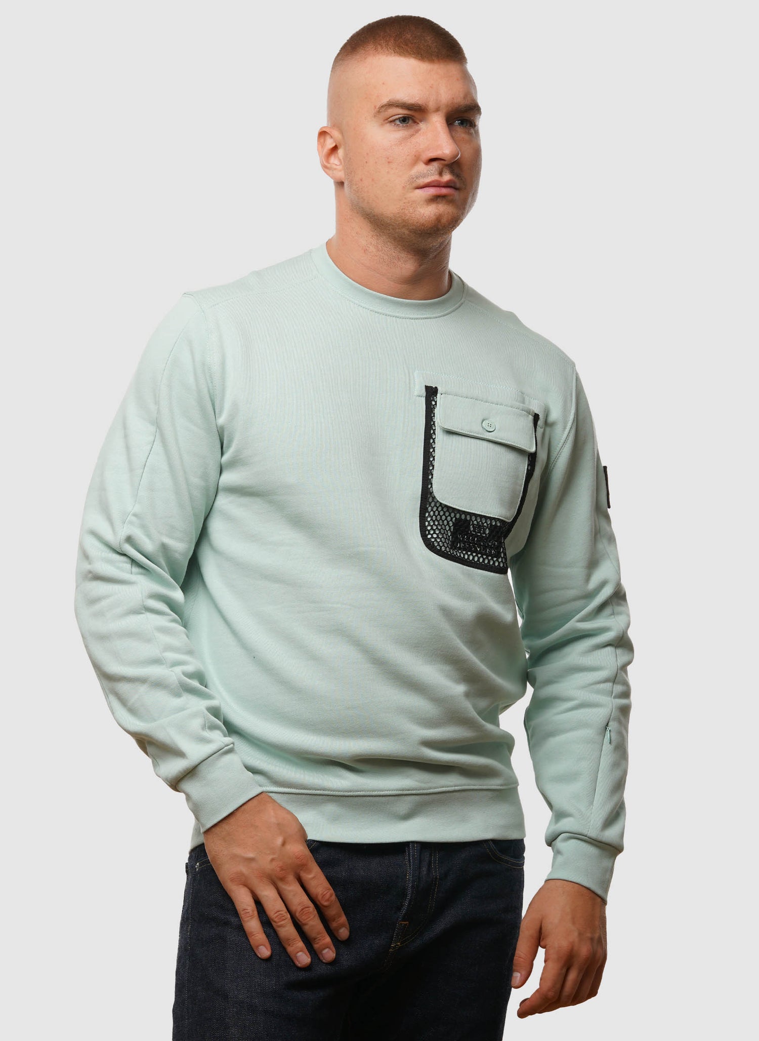 Adiel Mesh Pocket Sweatshirt - Mint Tea