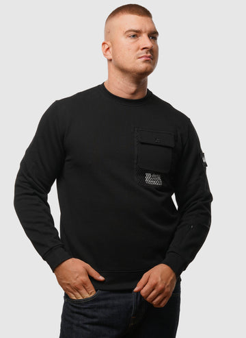 Adiel Mesh Pocket Sweatshirt - Black