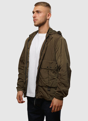 Chrome-R Hooded Goggle Overshirt - Ivy Green