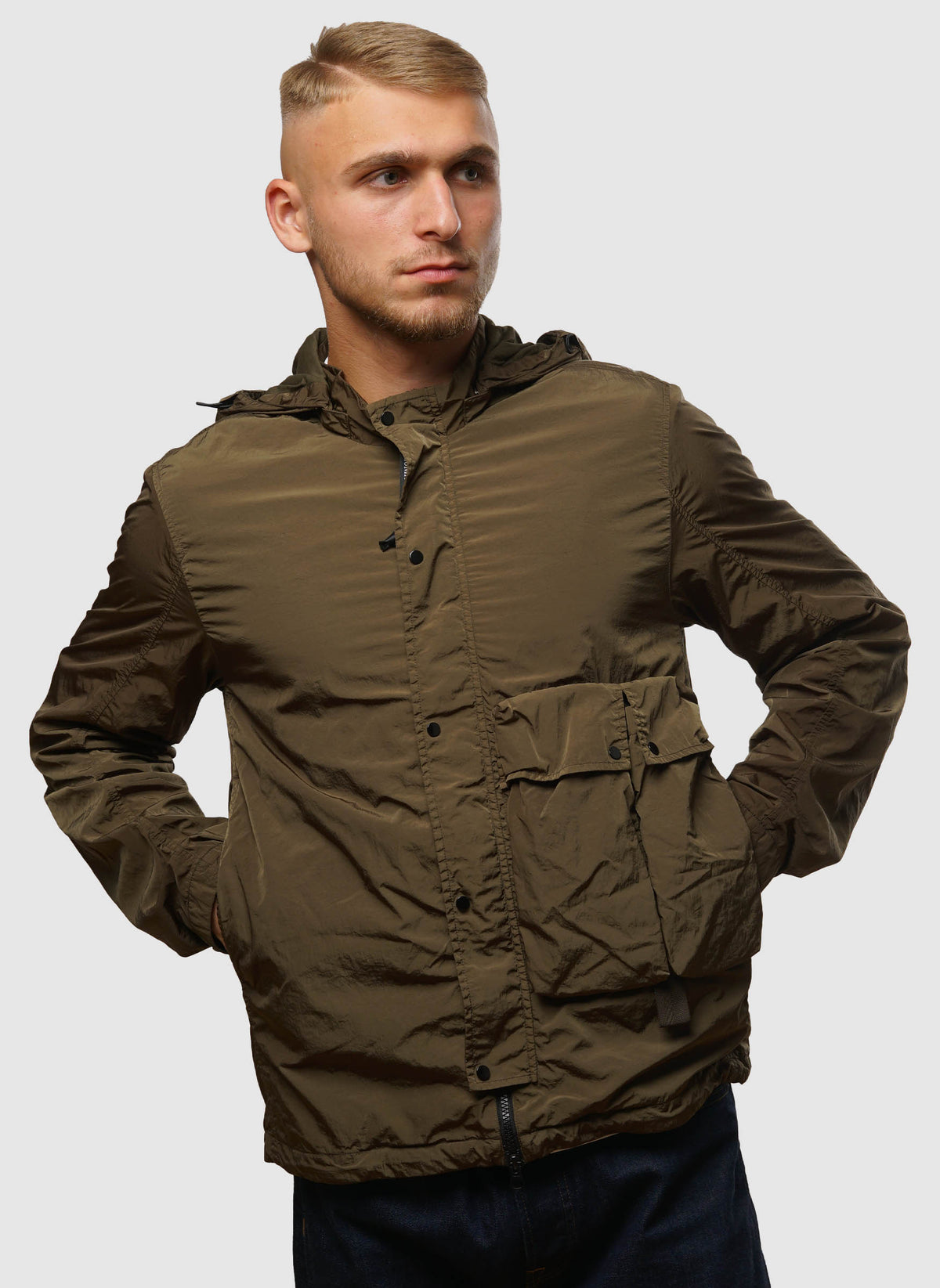Chrome-R Hooded Goggle Overshirt - Ivy Green
