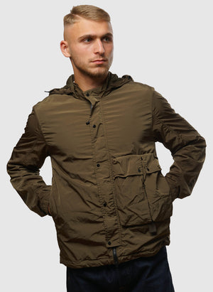 Chrome-R Hooded Goggle Overshirt - Ivy Green