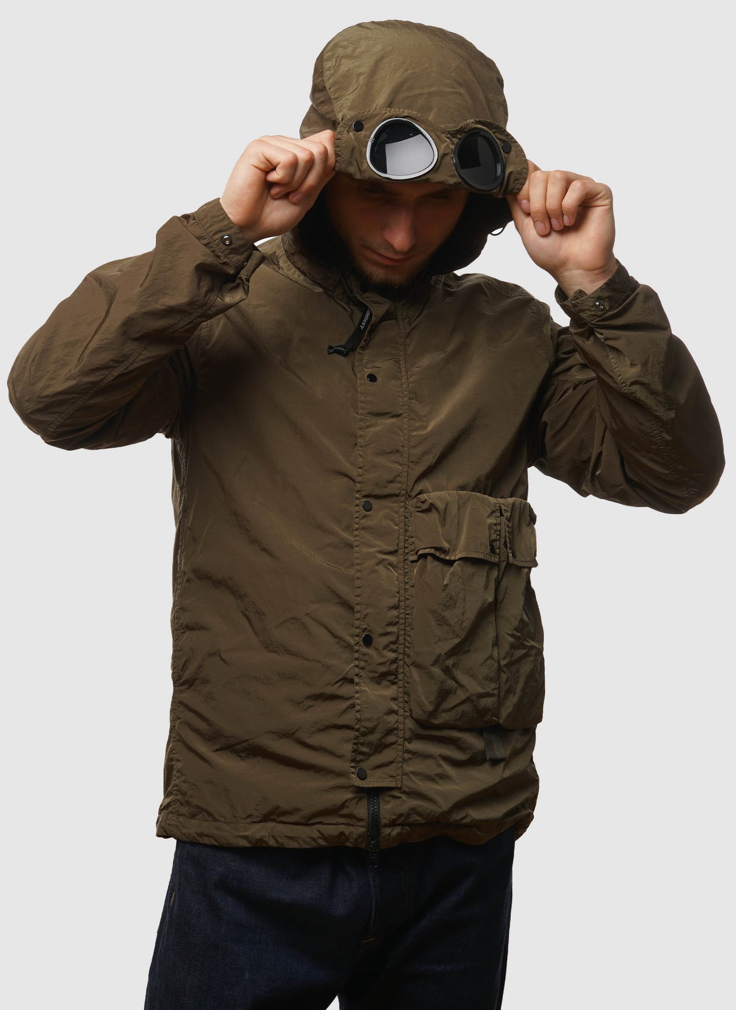 Chrome-R Hooded Goggle Overshirt - Ivy Green