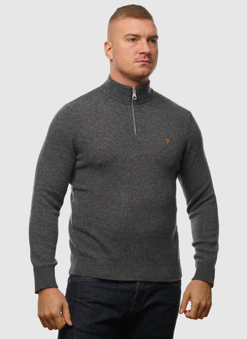 Birchall 1/4 Zip Sweatshirt - Grey Marl