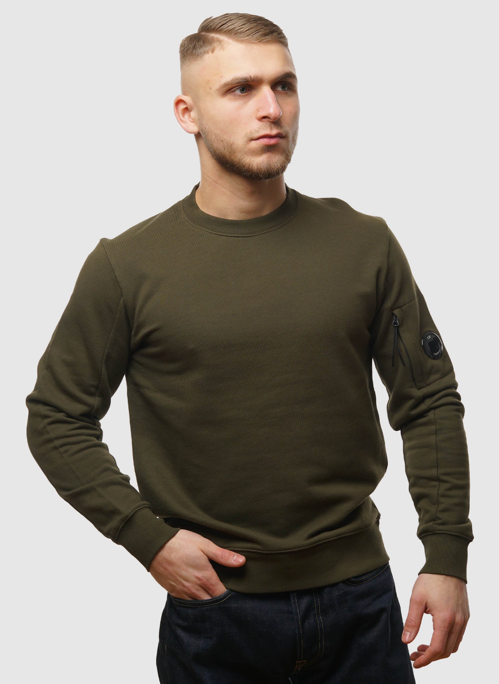 Lens Crew Neck Sweatshirt Ivy Green The Smart Dresser