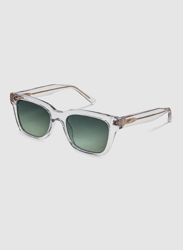 Dean Sunglasses - Crystal/Gradient Green