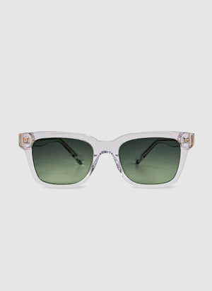 Dean Sunglasses - Crystal/Gradient Green