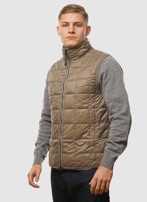 High Neck Inner Down Vest - Khaki
