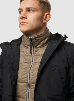 High Neck Inner Down Vest - Khaki
