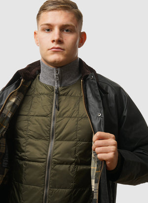 Crew Neck Inner Down Vest - Dark Olive