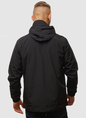 Tonal Eagle Zip Through Hooded Jacket - Jet Black