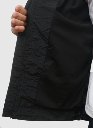 Tonal Eagle Zip Through Hooded Jacket - Jet Black