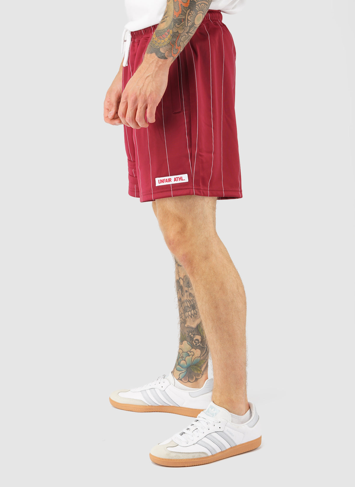 DMWU Athletics Shorts Pinstripes - Burgundy