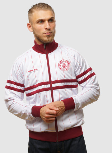 DMWU Tracktop Pinstripes - White/Burgundy