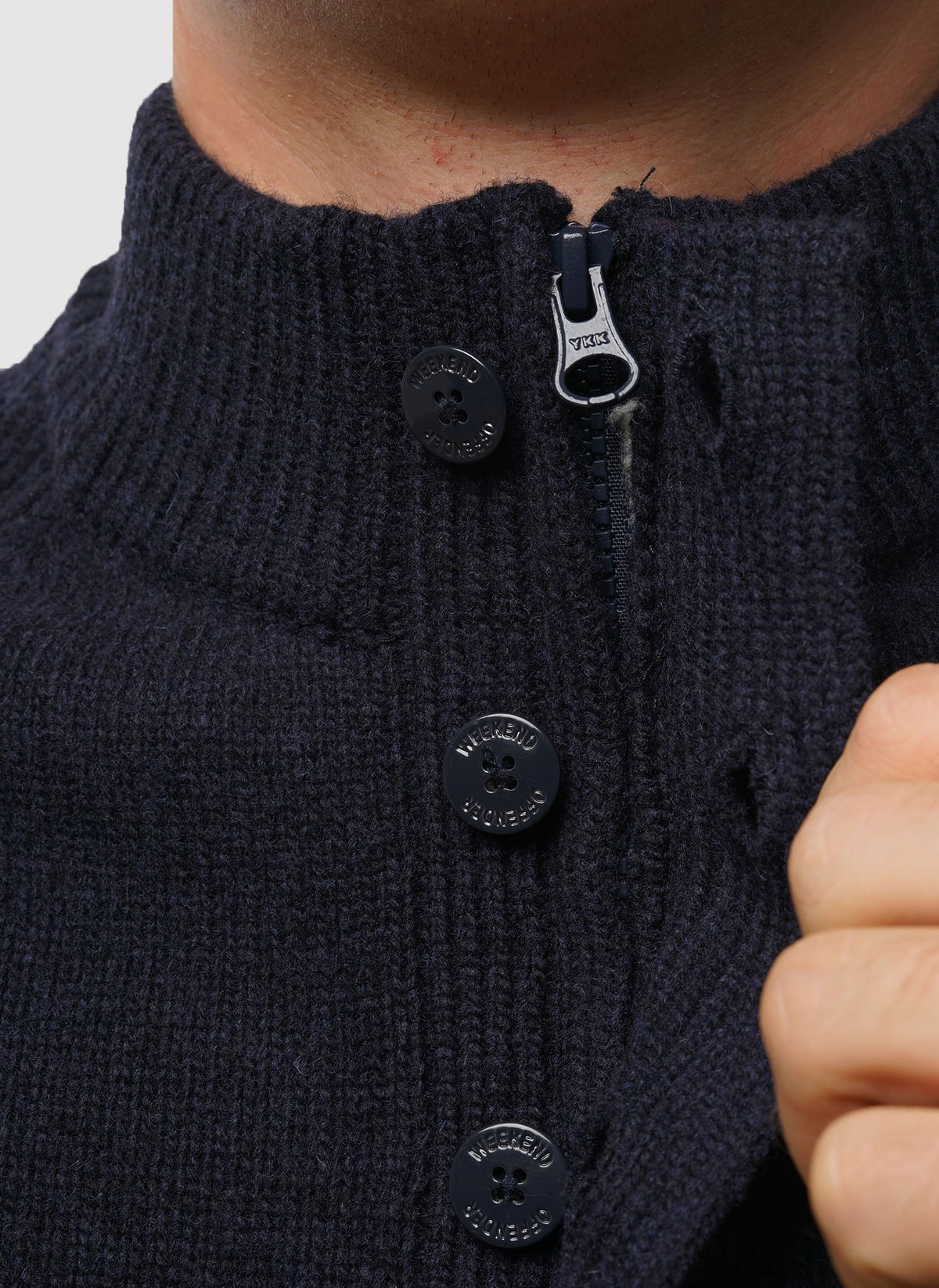 Castillos Knitted Quarter Neck - Navy