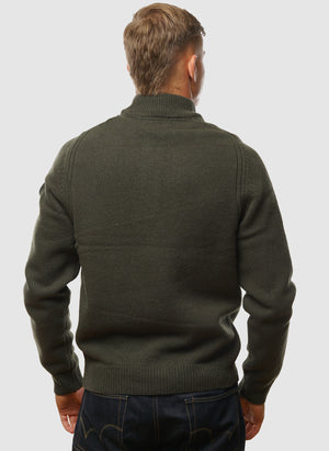 Castillos Knitted Quarter Neck - Black Forest