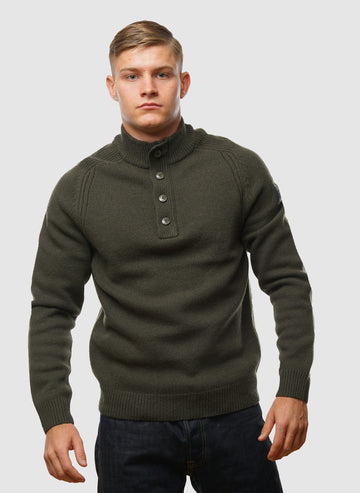 Castillos Knitted Quarter Neck - Black Forest
